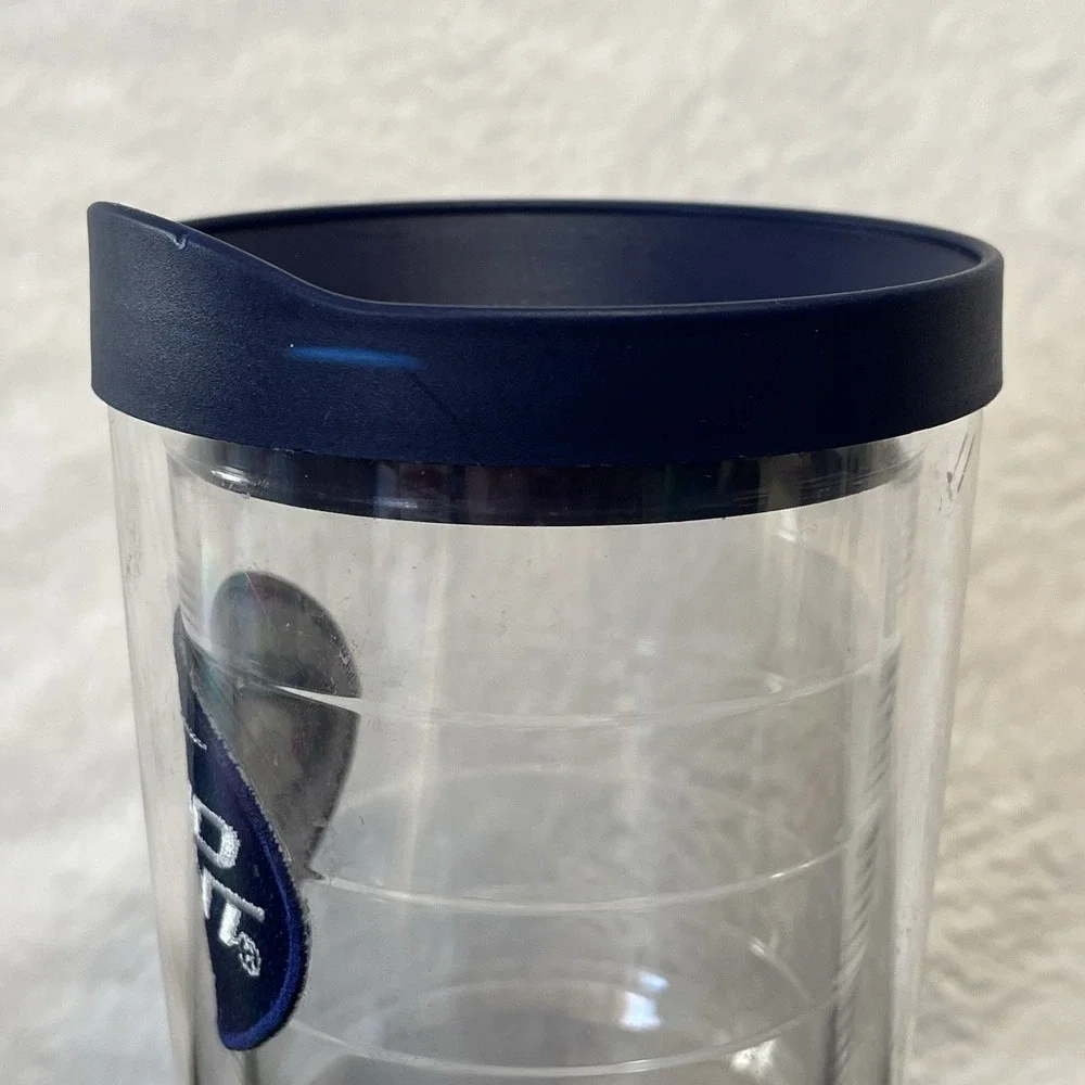 BUD LIGHT Tervis Tumbler 24oz Beer Clear with Navy Blue Lid Hot Cold Drink Cup